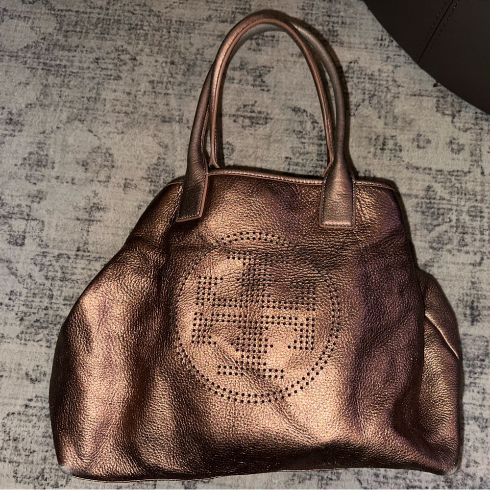 Tory Burch Shimmering Copper Tote